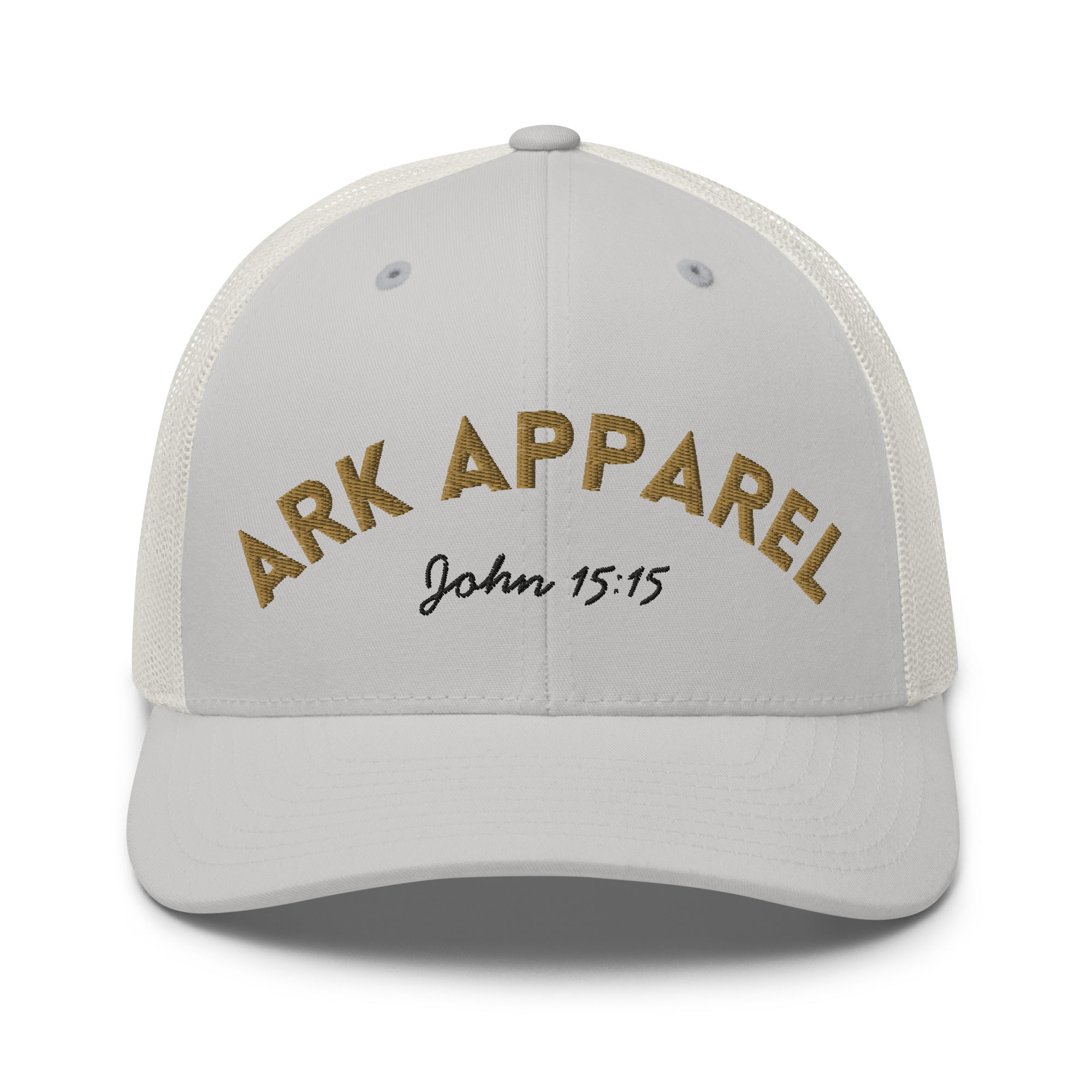 Ark Apparel Retro Trucker Hat | 3D Embroidered John 15:15 Cap