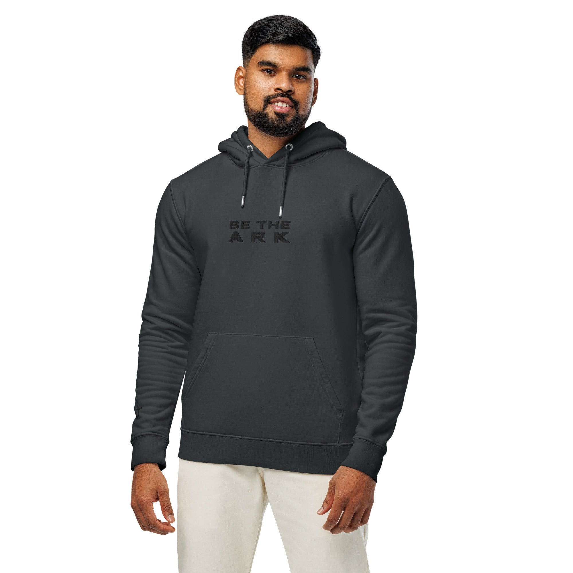 Men's Eco-Friendly Pullover Hoodie - Be The Ark Embroidery - Various Colors Christian Faith Sweatshirt