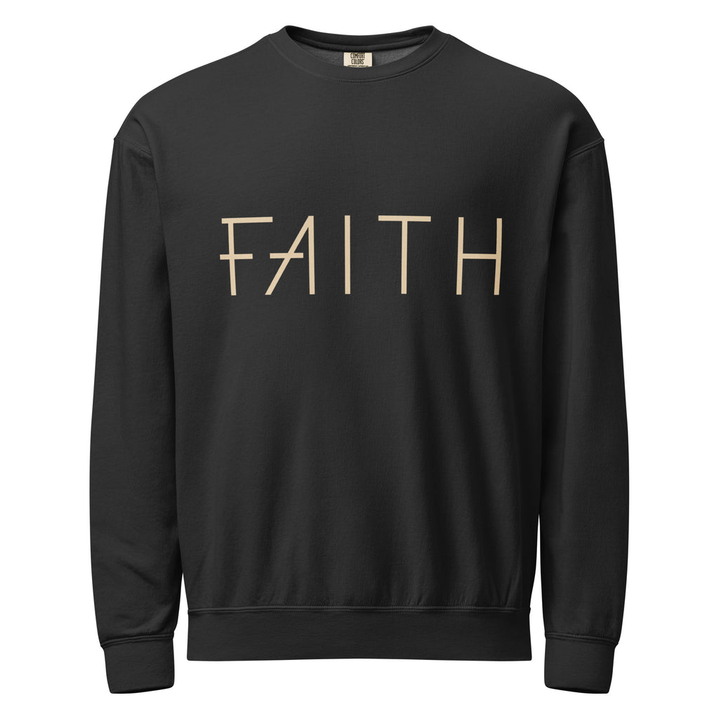 Faith & Proverbs 31:25 Garment-Dyed Sweatshirt | Front & Back Print