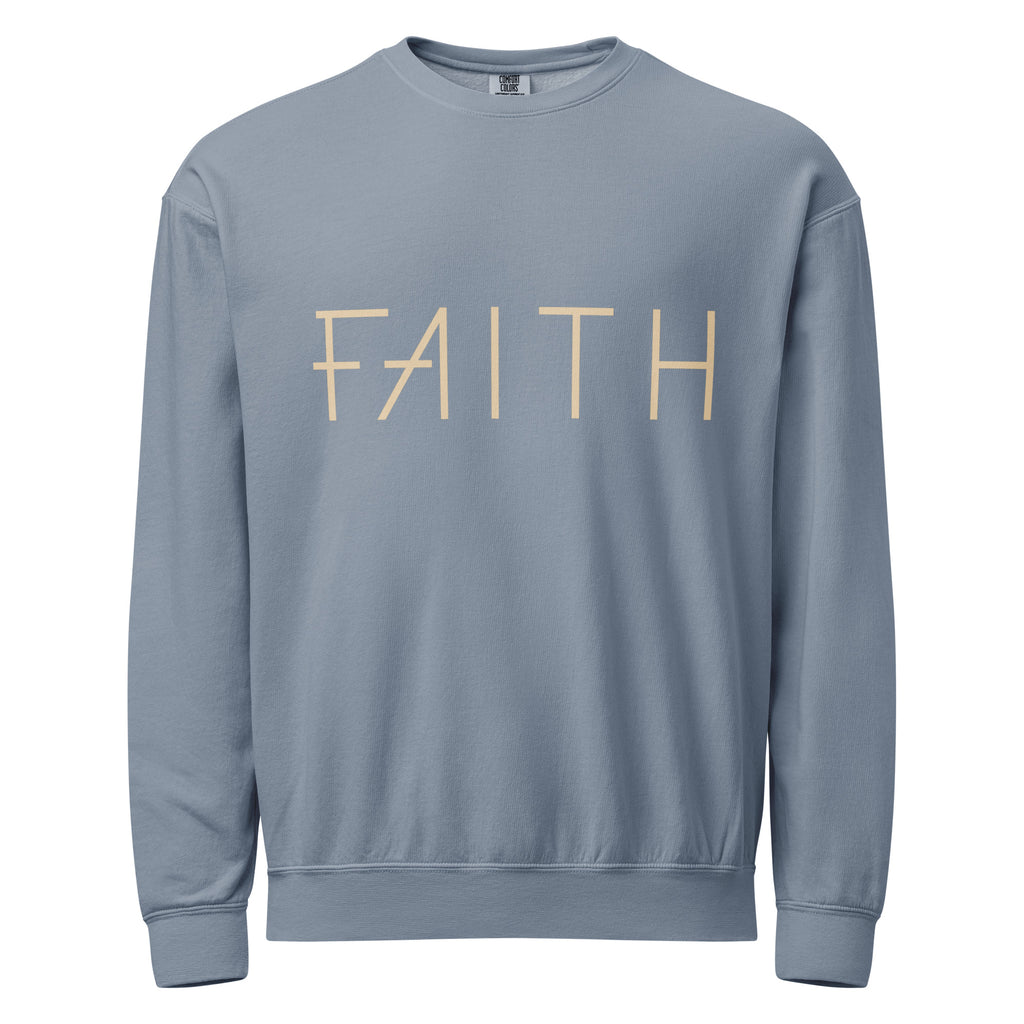 Faith & Proverbs 31:25 Garment-Dyed Sweatshirt | Front & Back Print