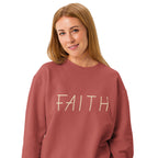 Faith & Proverbs 31:25 Garment-Dyed Sweatshirt | Front & Back Print
