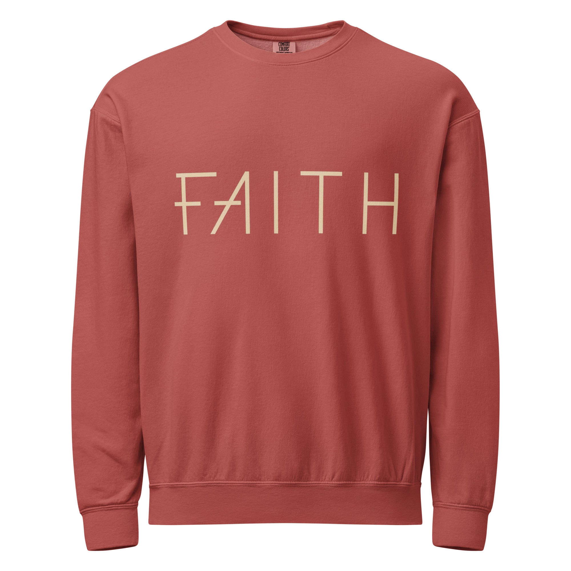 Faith & Proverbs 31:25 Garment-Dyed Sweatshirt | Front & Back Print