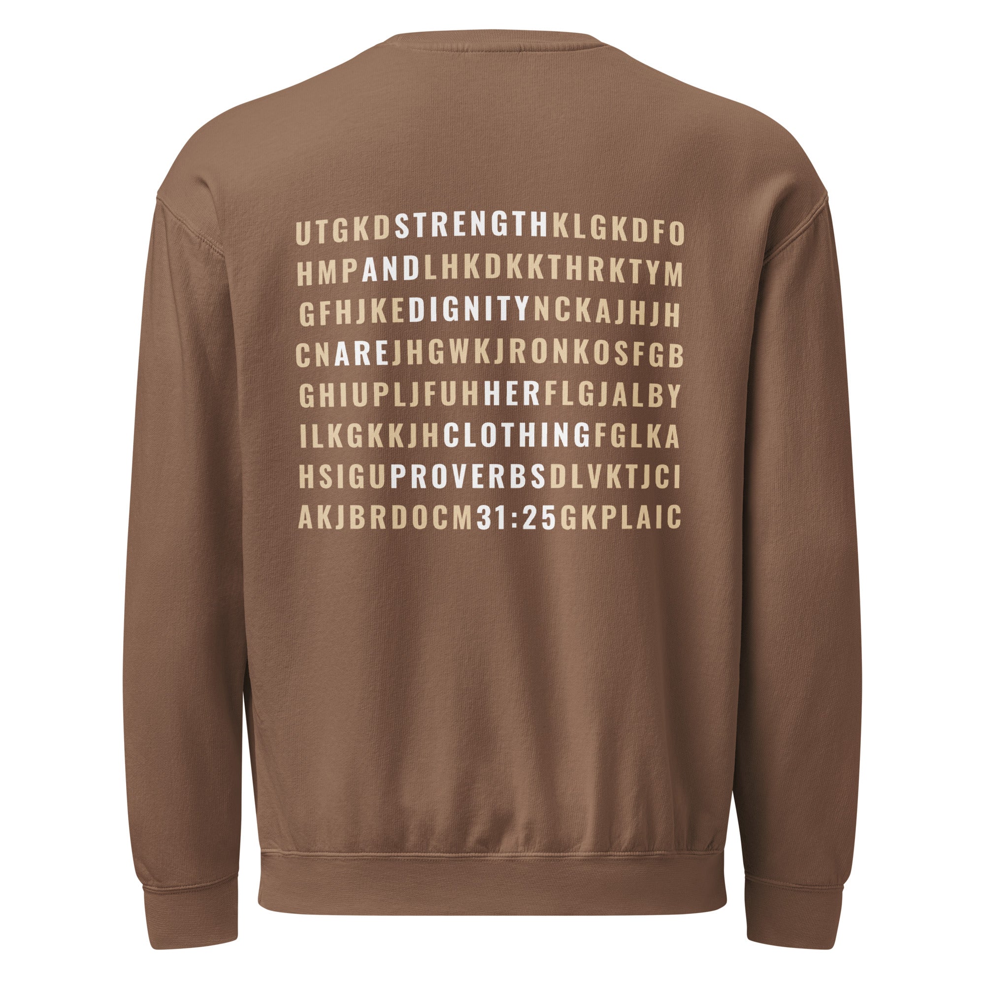 Faith & Proverbs 31:25 Garment-Dyed Sweatshirt | Front & Back Print