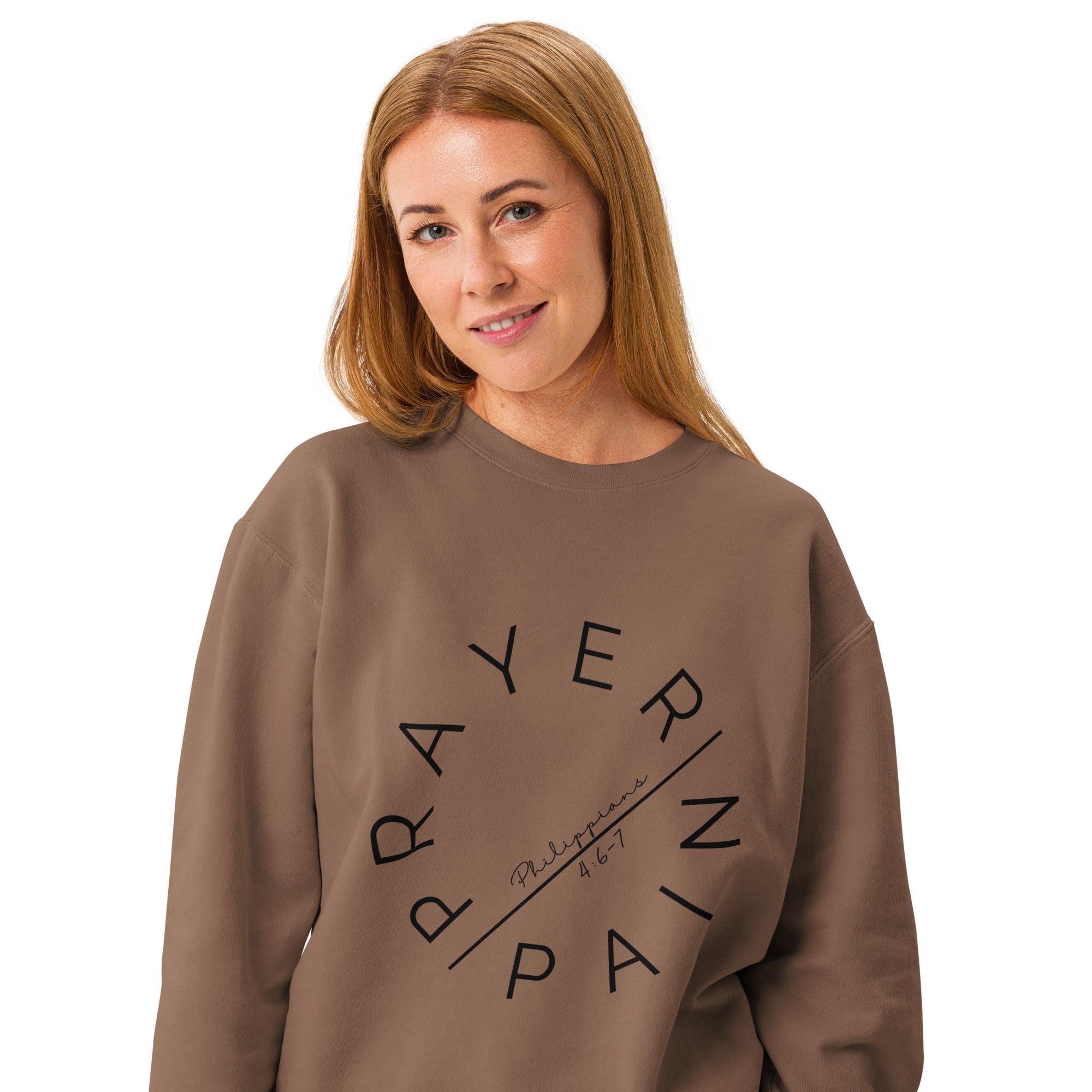 Prayer Over Pain Garment-Dyed Sweatshirt | Philippians 4:6-7 Vintage Crew