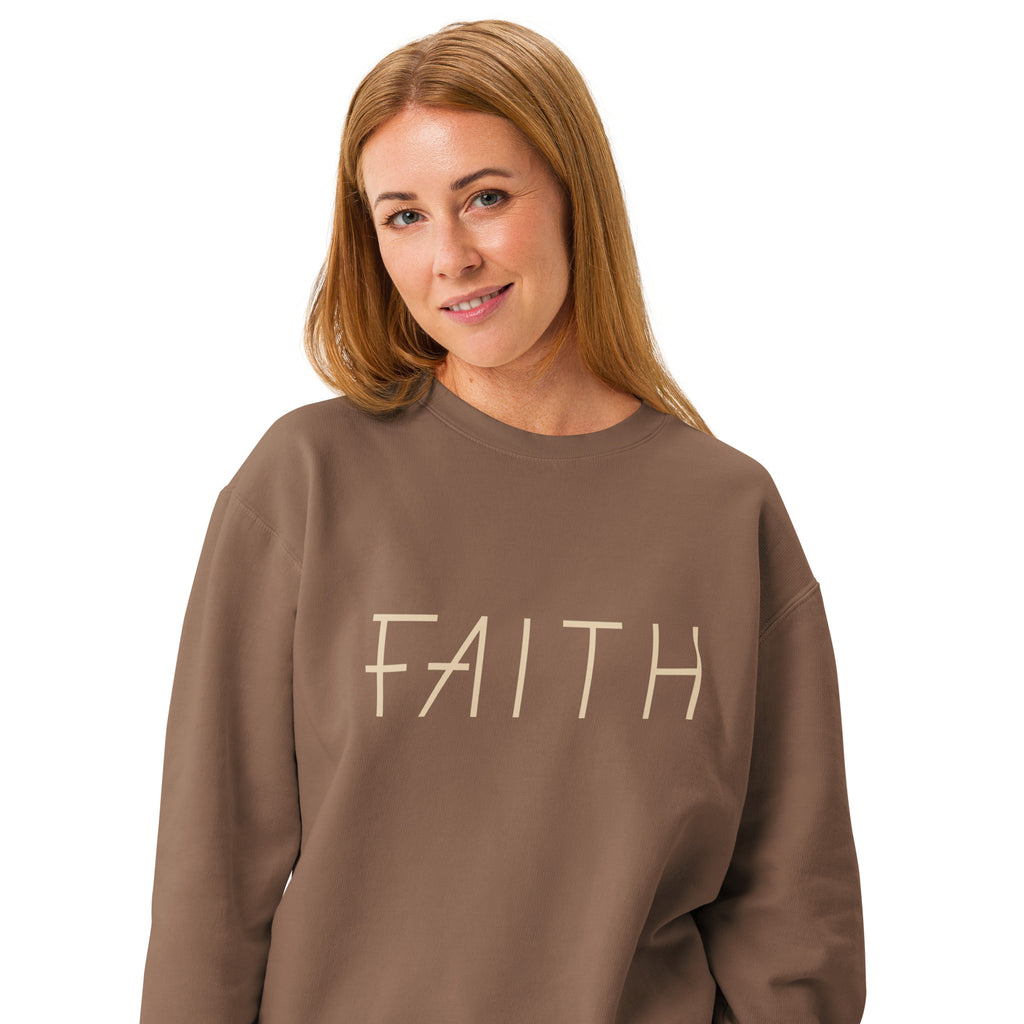 Faith & Proverbs 31:25 Garment-Dyed Sweatshirt | Front & Back Print