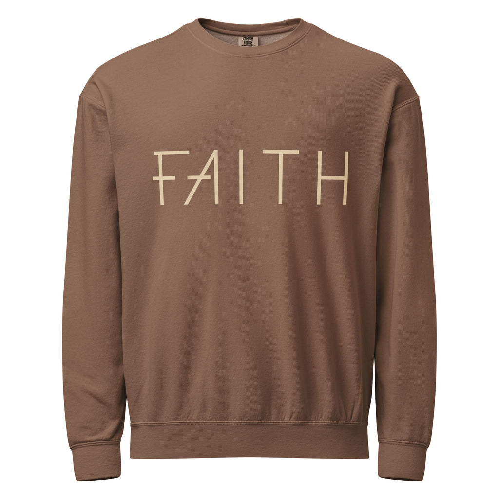 Faith & Proverbs 31:25 Garment-Dyed Sweatshirt | Front & Back Print