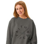 Faith Over Fear Garment-Dyed Sweatshirt | Isaiah 41:10 Vintage Crew