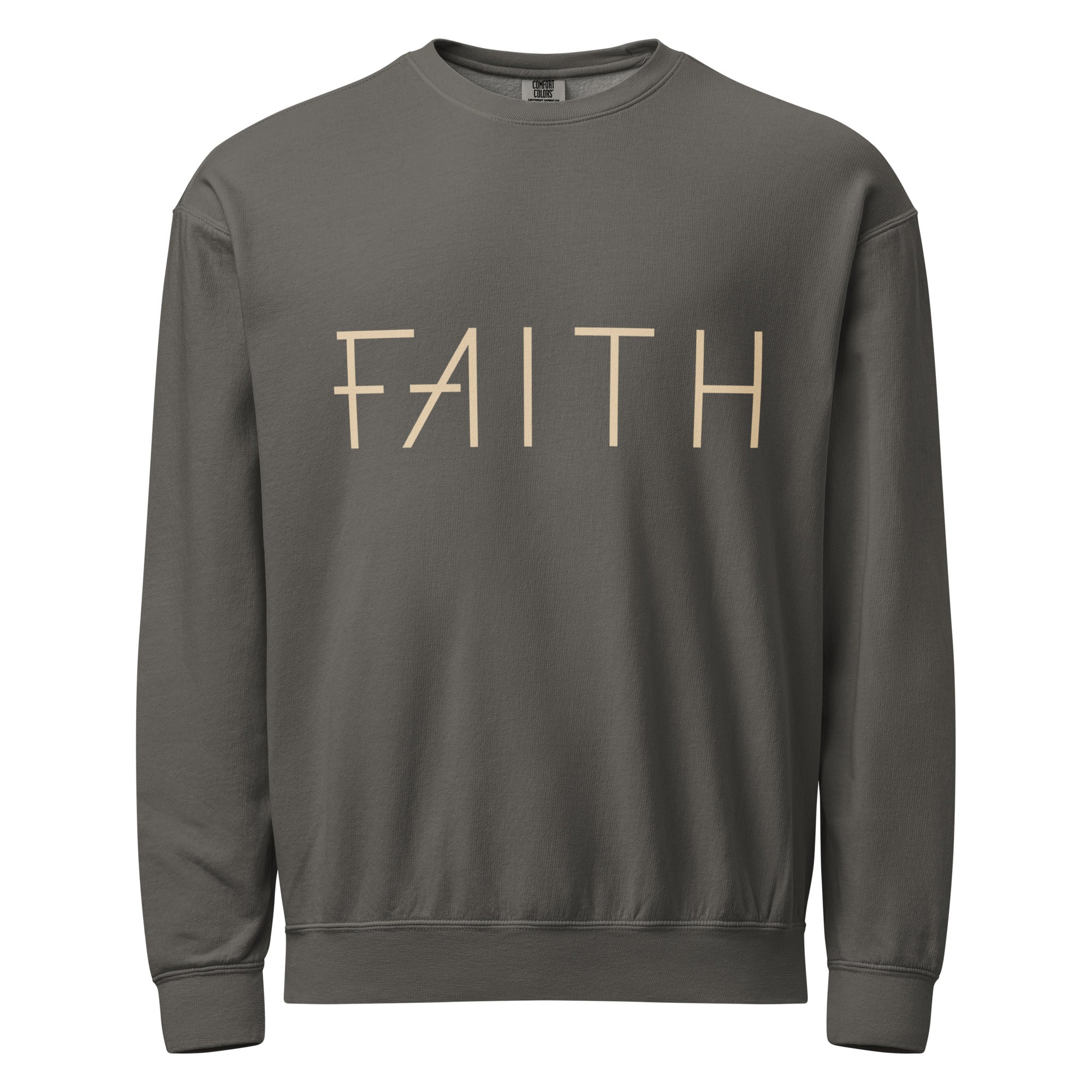 Faith & Proverbs 31:25 Garment-Dyed Sweatshirt | Front & Back Print