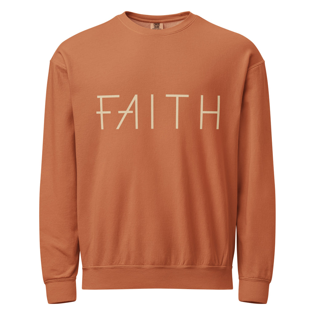 Faith & Proverbs 31:25 Garment-Dyed Sweatshirt | Front & Back Print