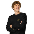 Men Crew Neck Sweatshirt with ARK Front Embroidery Long Sleeve