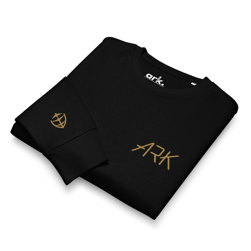 Men Crew Neck Sweatshirt with ARK Front Embroidery Long Sleeve