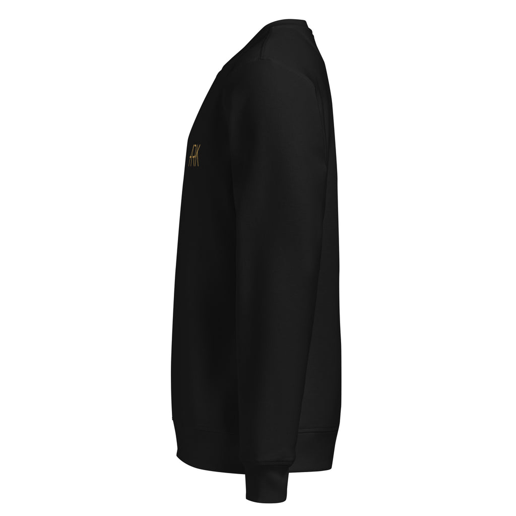Men Crew Neck Sweatshirt with ARK Front Embroidery Long Sleeve