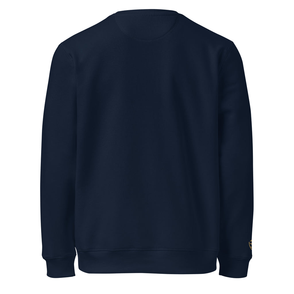 Men Crew Neck Sweatshirt with ARK Front Embroidery Long Sleeve