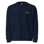 Men Crew Neck Sweatshirt with ARK Front Embroidery Long Sleeve