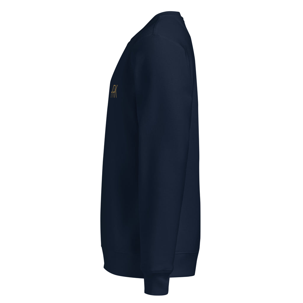 Men Crew Neck Sweatshirt with ARK Front Embroidery Long Sleeve