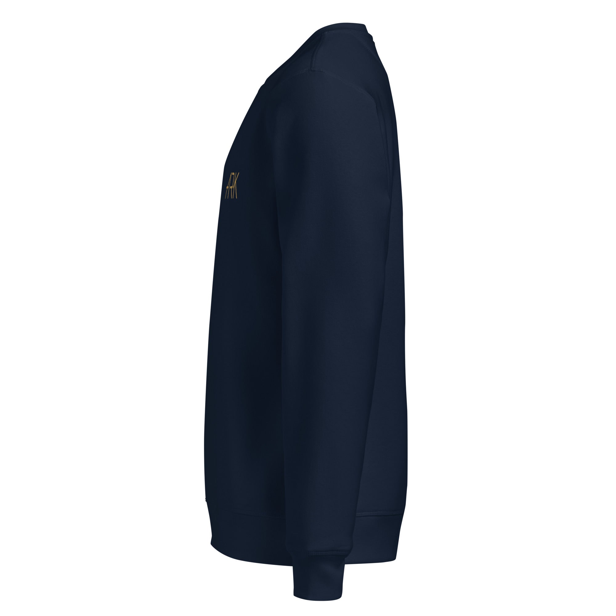 Men Crew Neck Sweatshirt with ARK Front Embroidery Long Sleeve