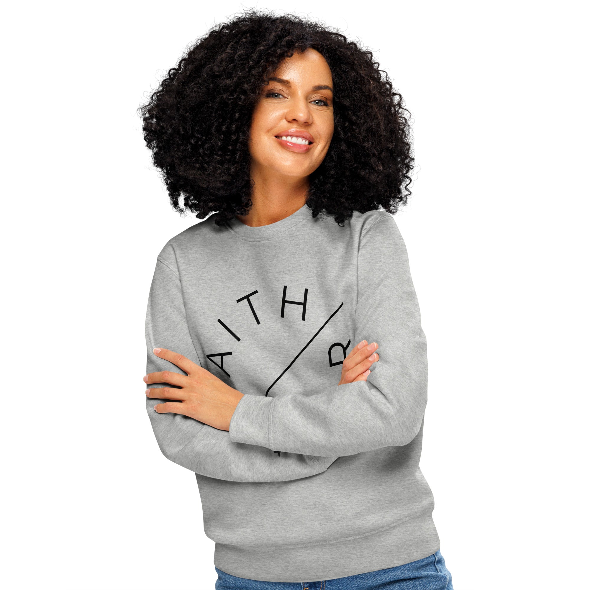 Faith Over Fear Organic Sweatshirt | 3 Crosses Wrist Embroidery