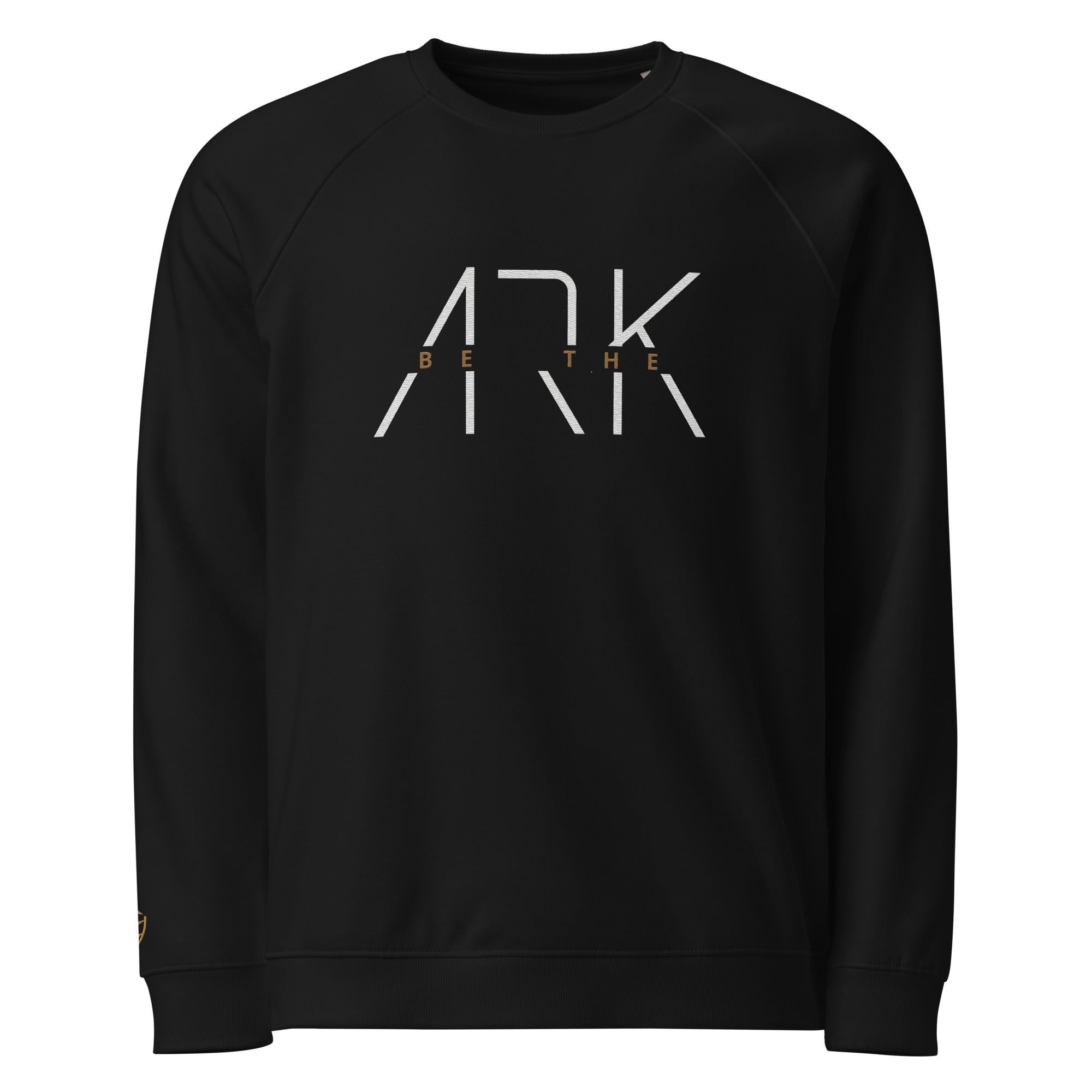 Men's Organic Raglan Sweatshirt - Be The Ark Embroidery - Various Colors Christian Faith Sweater