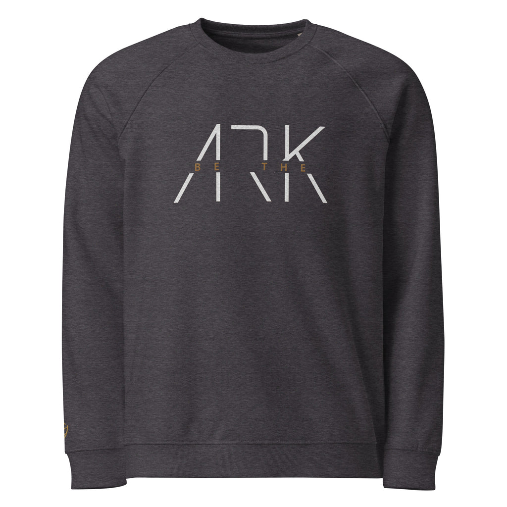 Men's Organic Raglan Sweatshirt - Be The Ark Embroidery - Various Colors Christian Faith Sweater