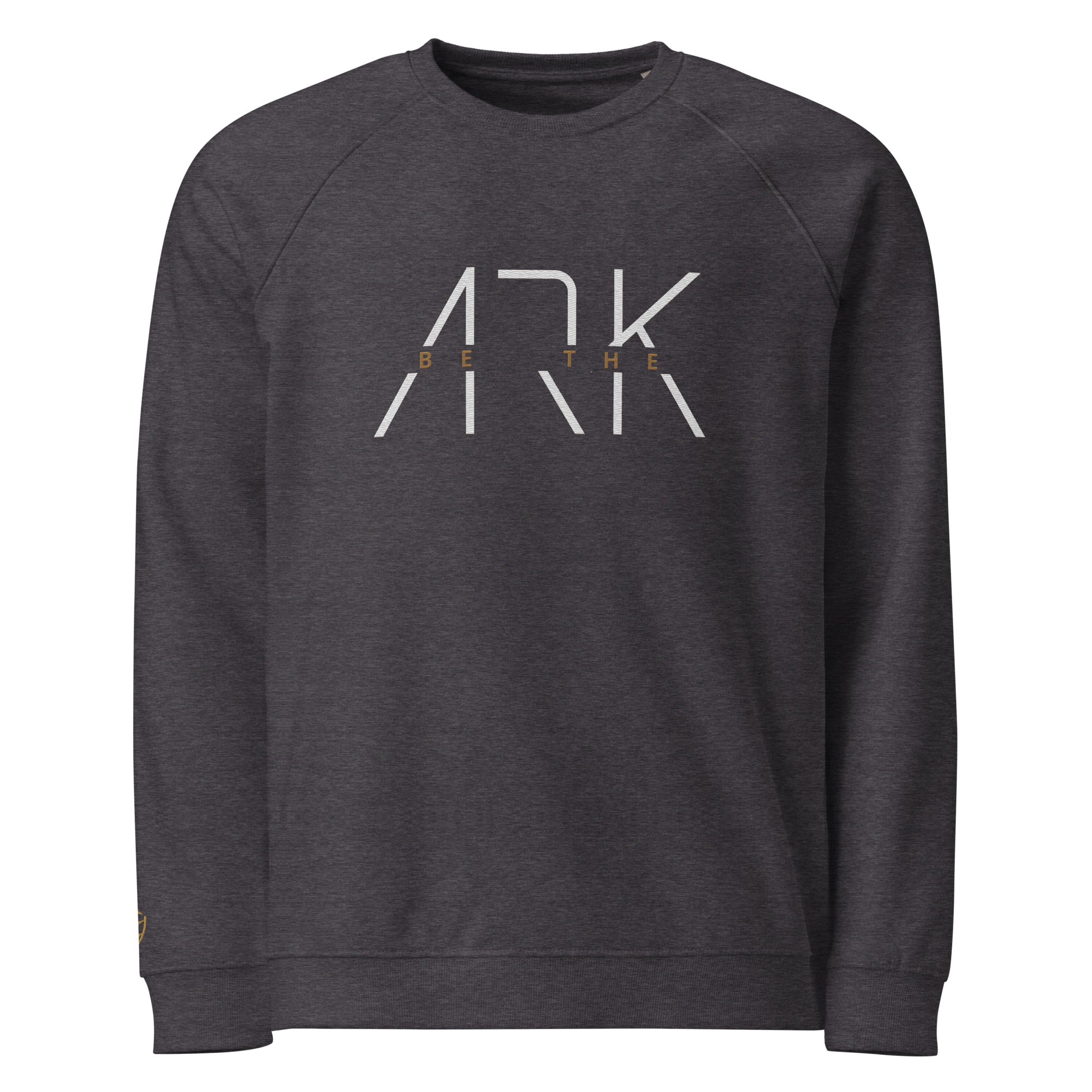 Men's Organic Raglan Sweatshirt - Be The Ark Embroidery - Various Colors Christian Faith Sweater