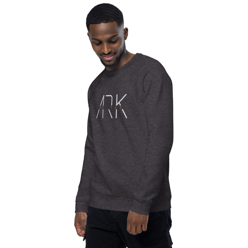 Men's Organic Raglan Sweatshirt - Be The Ark Embroidery - Various Colors Christian Faith Sweater