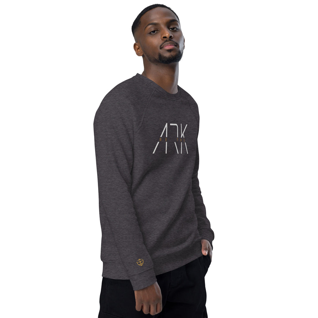 Men's Organic Raglan Sweatshirt - Be The Ark Embroidery - Various Colors Christian Faith Sweater