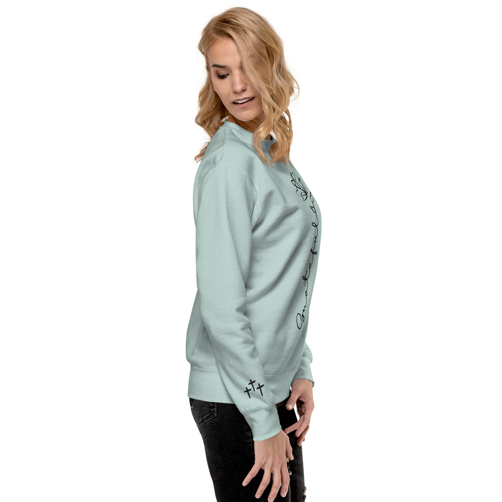 Grateful Rose Premium Crewneck | Women's Christian Sweatshirt