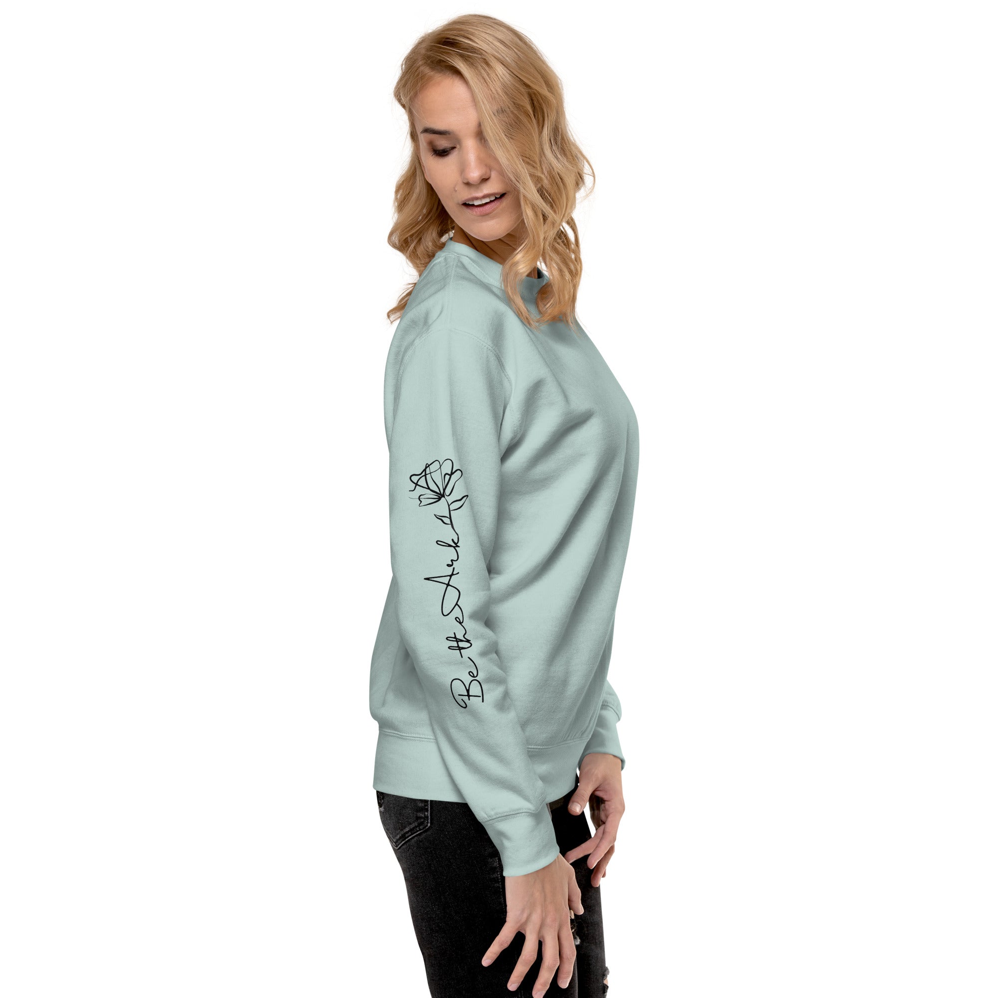 3 Crosses Crewneck with Be The Ark Sleeve Print | Christian Sweatshirt