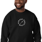 Men's Classic Crewneck Sweatshirt - Pursue and Proclaim Embroidery - Various Colors Christian Faith Sweater