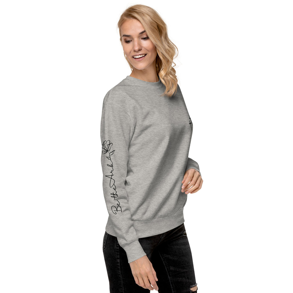 3 Crosses Crewneck with Be The Ark Sleeve Print | Christian Sweatshirt