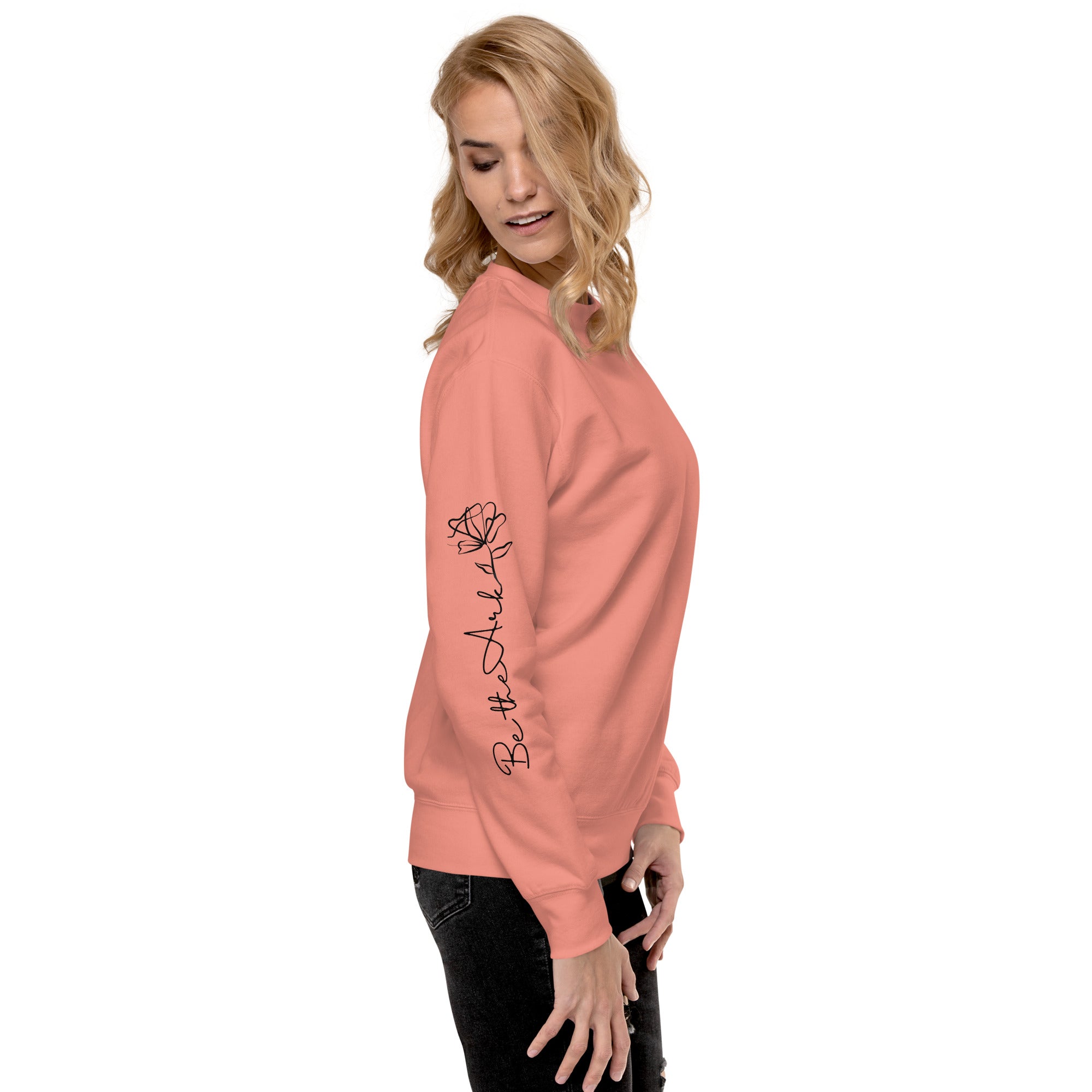 3 Crosses Crewneck with Be The Ark Sleeve Print | Christian Sweatshirt