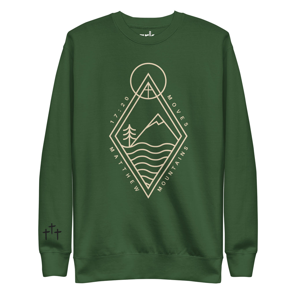 Moves Mountains Crewneck | Matthew 17:20 Christian Sweatshirt