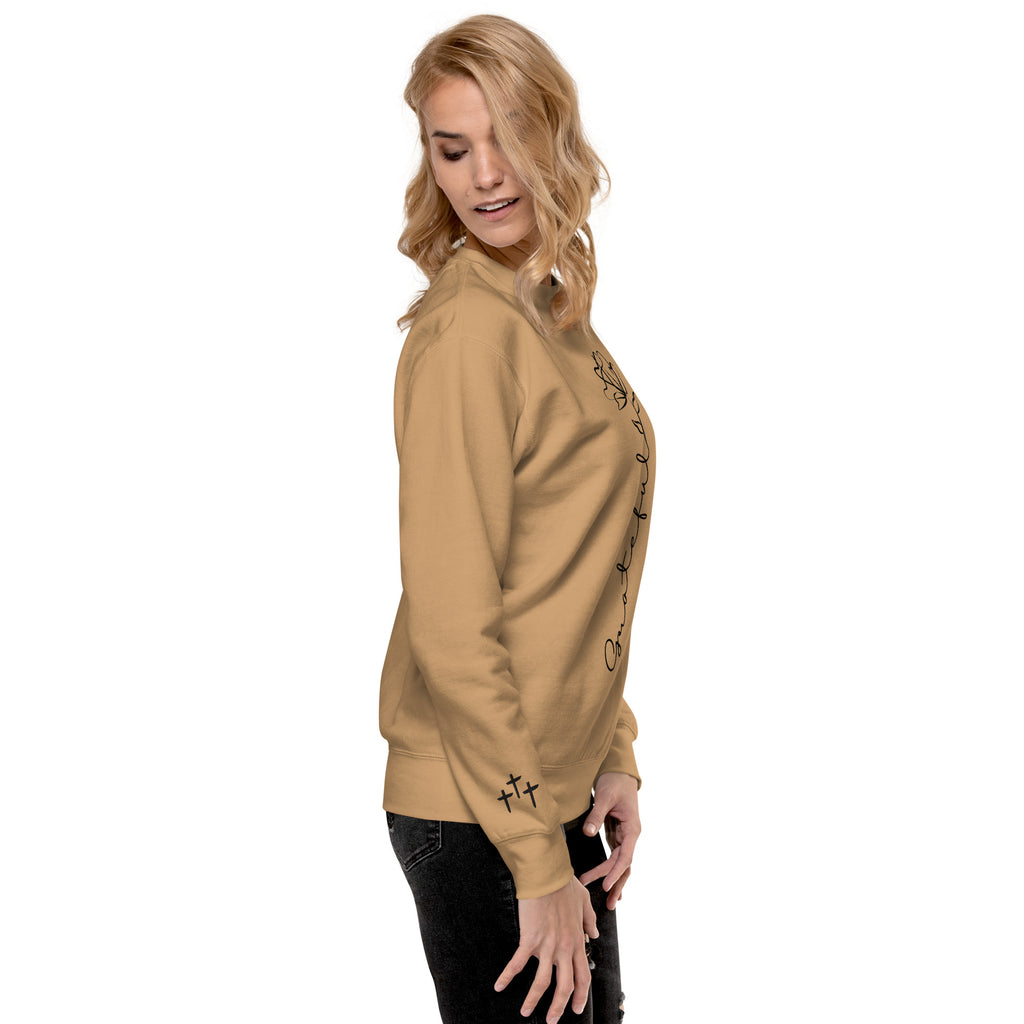 Grateful Rose Premium Crewneck | Women's Christian Sweatshirt