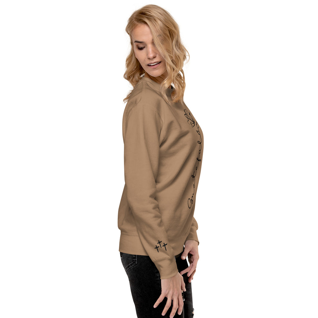 Grateful Rose Premium Crewneck | Women's Christian Sweatshirt