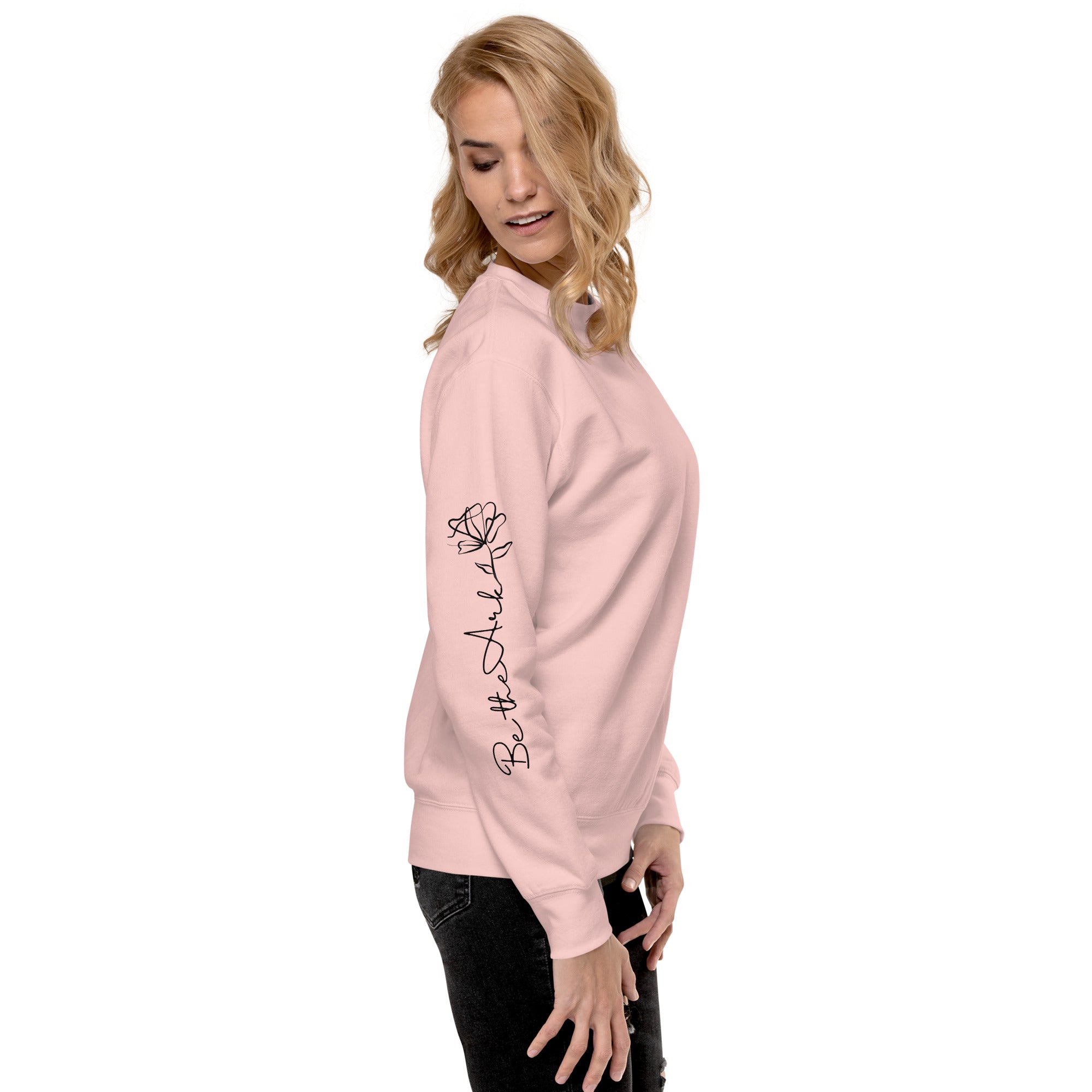 3 Crosses Crewneck with Be The Ark Sleeve Print | Christian Sweatshirt