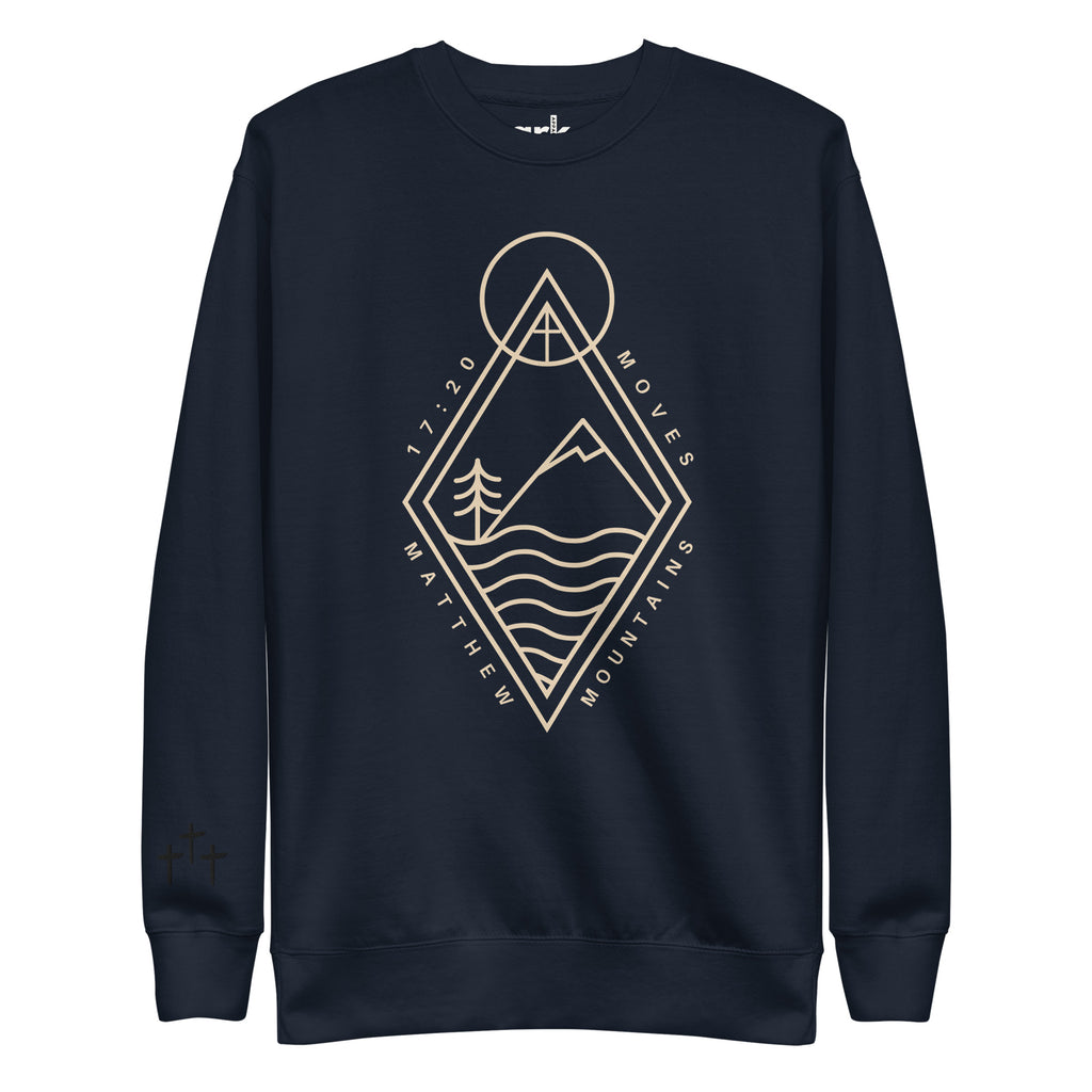 Moves Mountains Crewneck | Matthew 17:20 Christian Sweatshirt