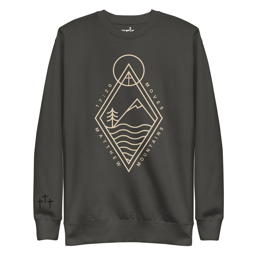 Moves Mountains Crewneck | Matthew 17:20 Christian Sweatshirt