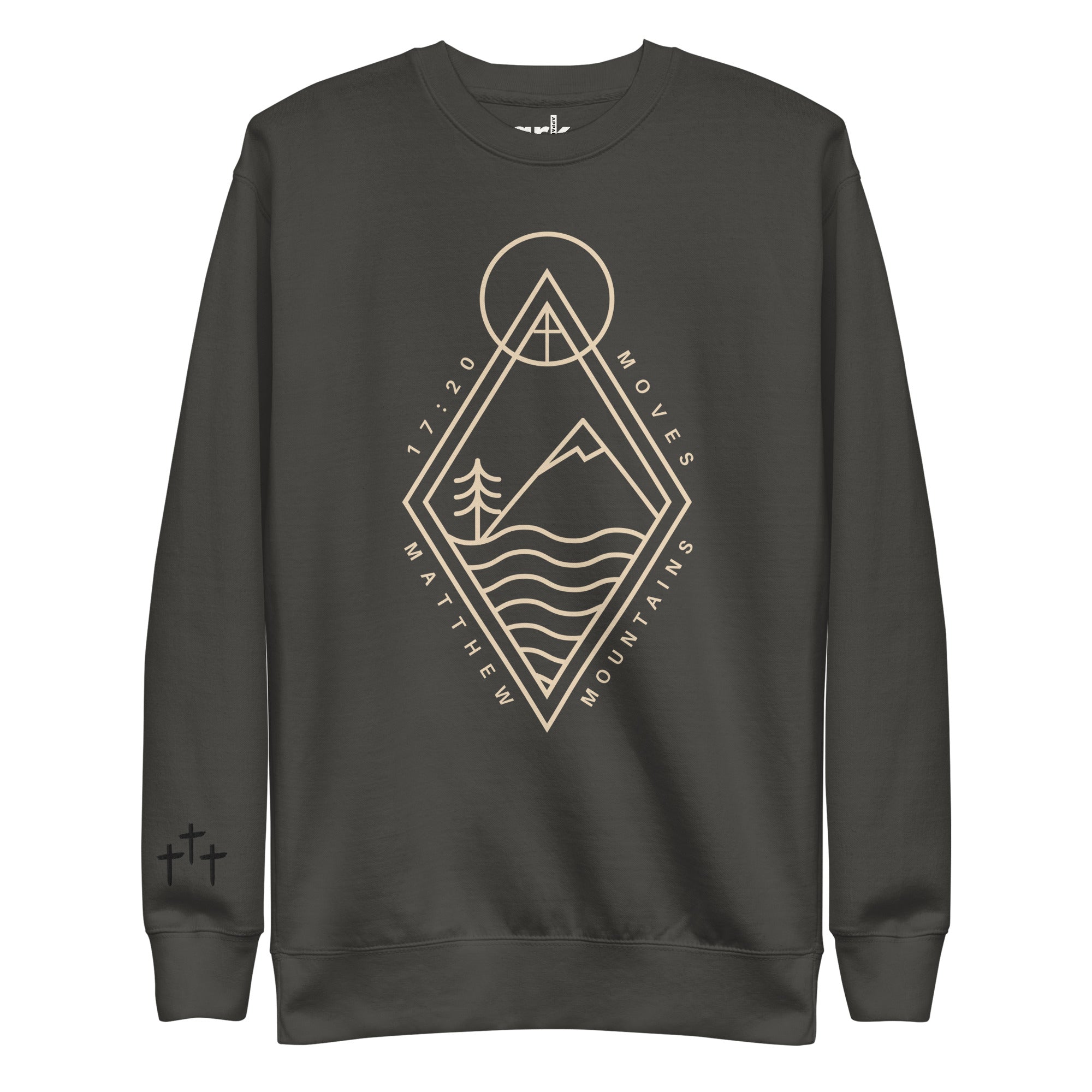 Moves Mountains Crewneck | Matthew 17:20 Christian Sweatshirt