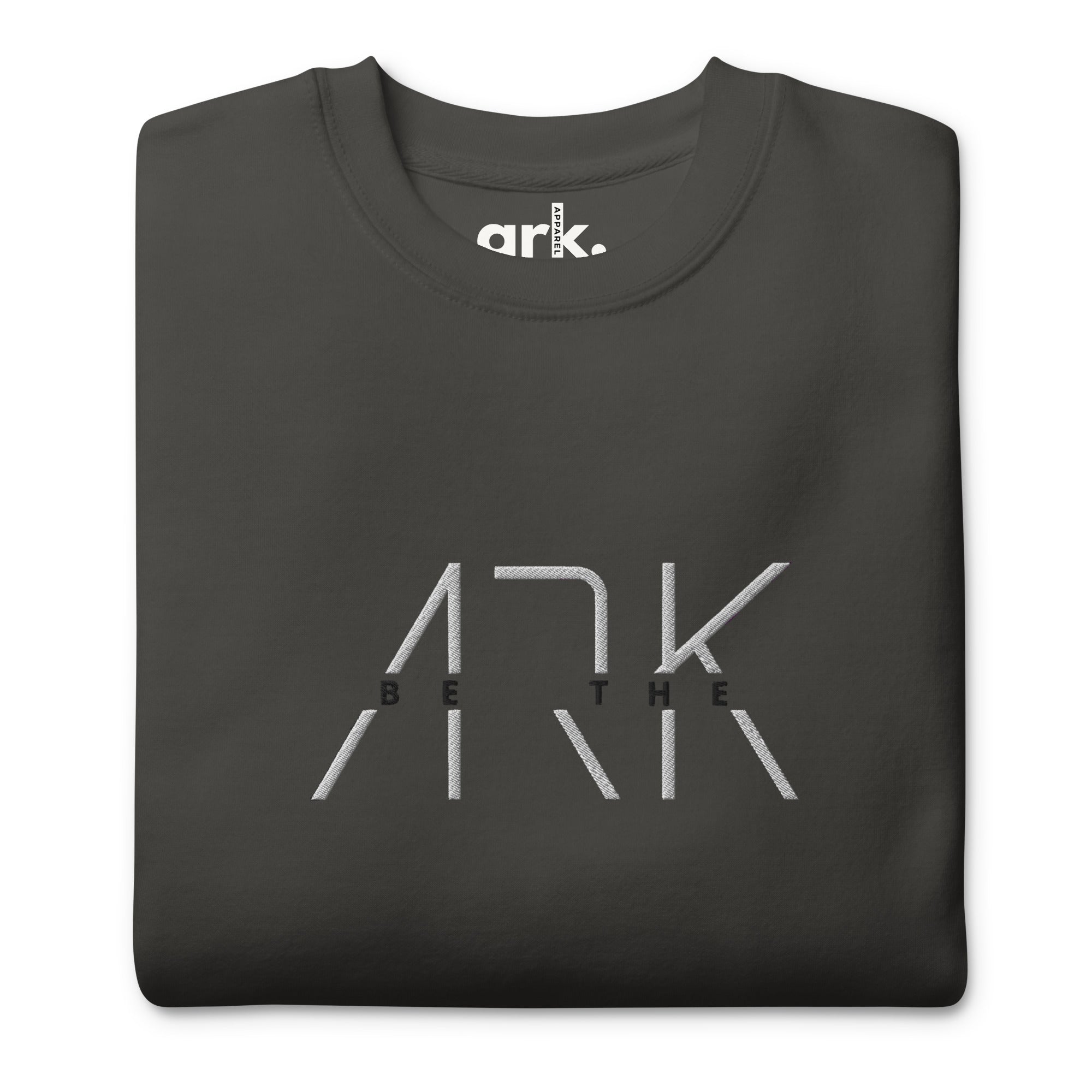 Men's Classic Crewneck Sweatshirt - Be The Ark Embroidery - Various Colors Christian Faith Sweater