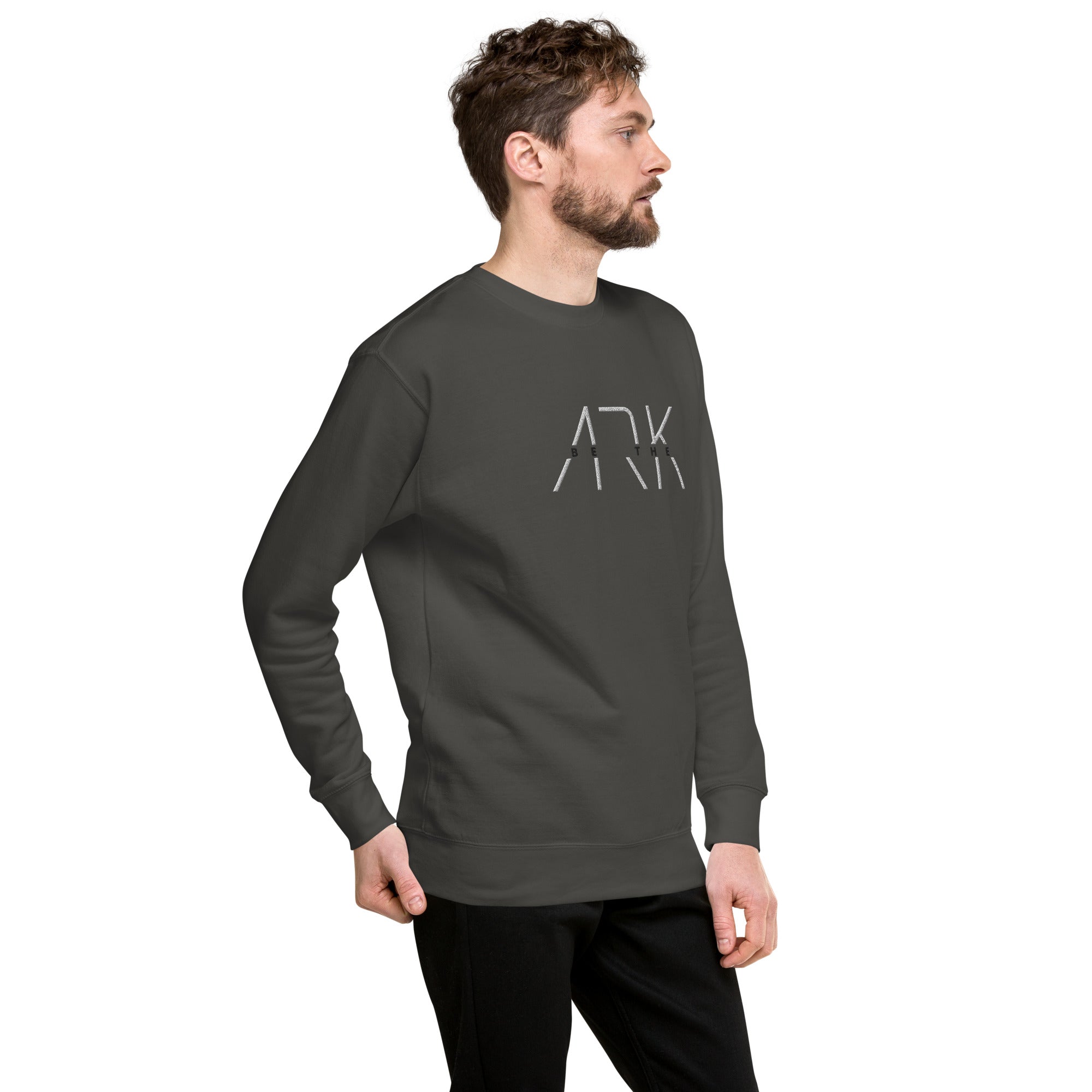 Men's Classic Crewneck Sweatshirt - Be The Ark Embroidery - Various Colors Christian Faith Sweater