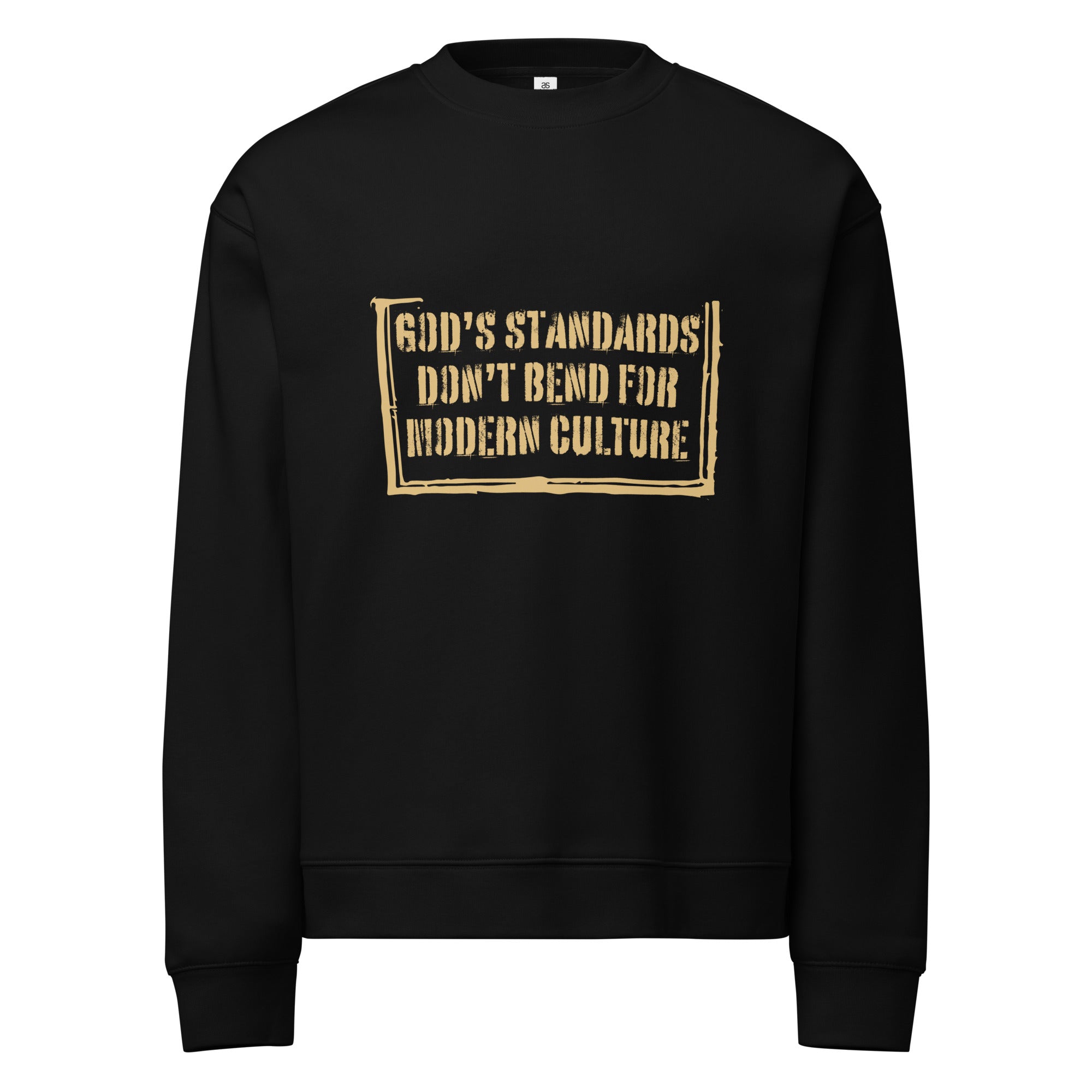 Men Crew Neck Sweatshirt with Front Text Print Long Sleeve