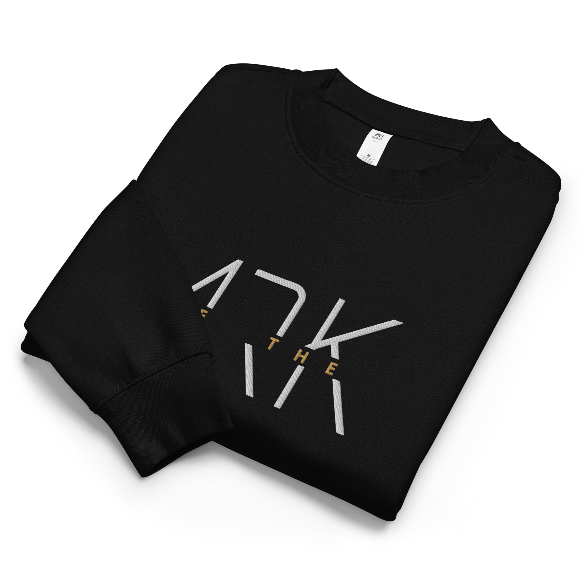 Men's Crew Neck Sweatshirt - Be The Ark Embroidery - Various Colors Christian Faith Sweater