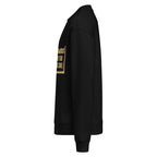 Men Crew Neck Sweatshirt with Front Text Print Long Sleeve