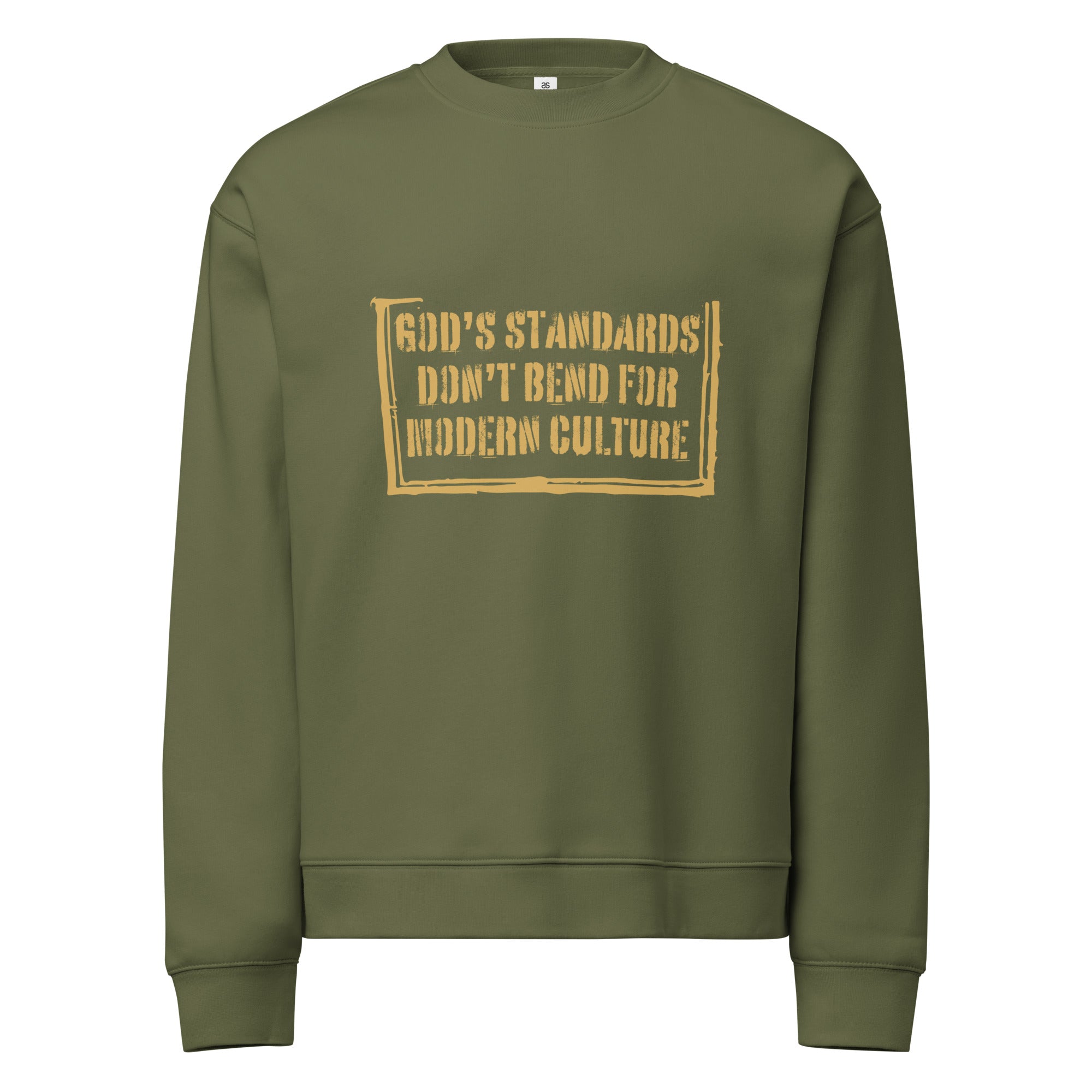 Men Crew Neck Sweatshirt with Front Text Print Long Sleeve