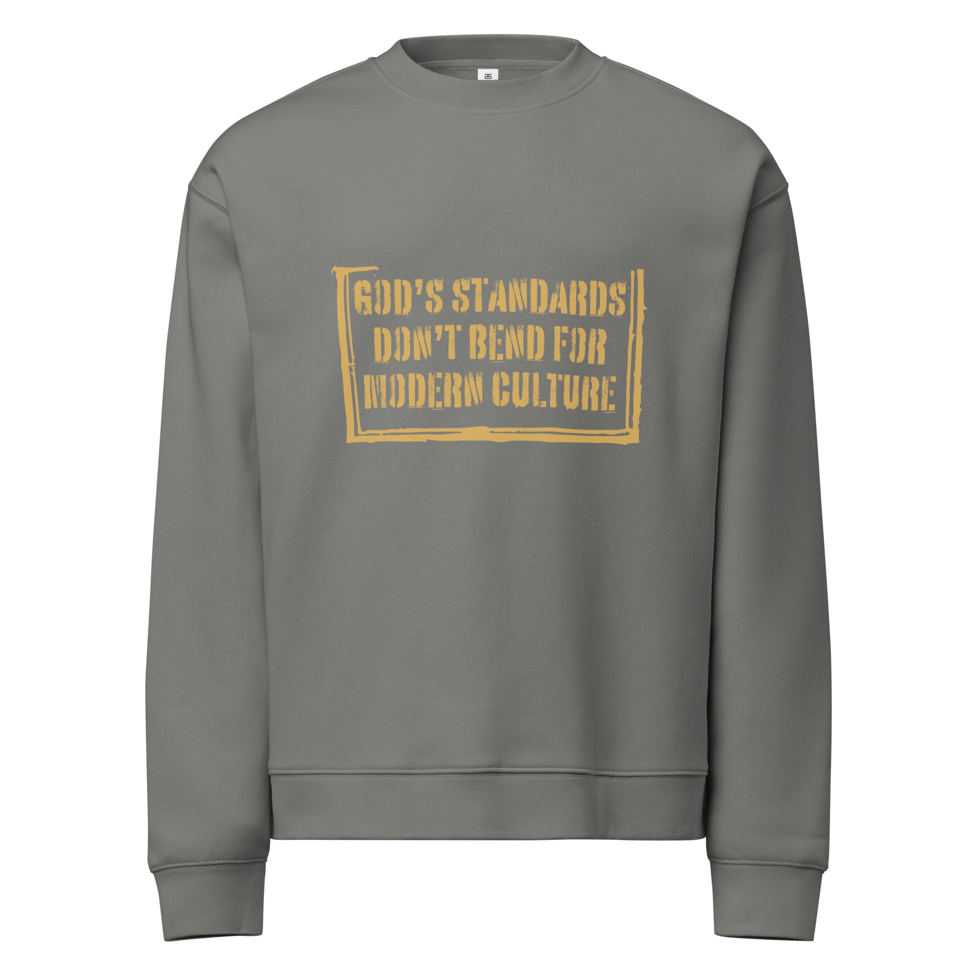 Men Crew Neck Sweatshirt with Front Text Print Long Sleeve