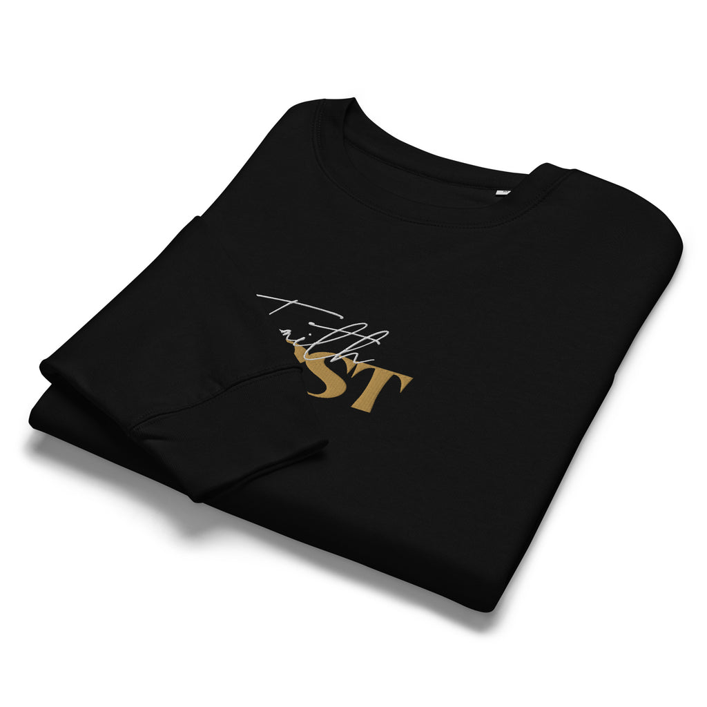 Faith First Organic Embroidered Sweatshirt | Matthew 6:33 Crewneck