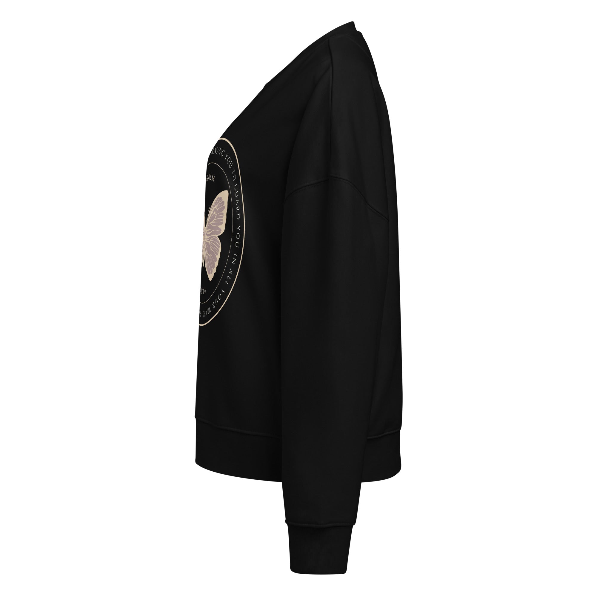 Women's Organic Crewneck Sweatshirt - Psalm 91:11 Bible Verse Print