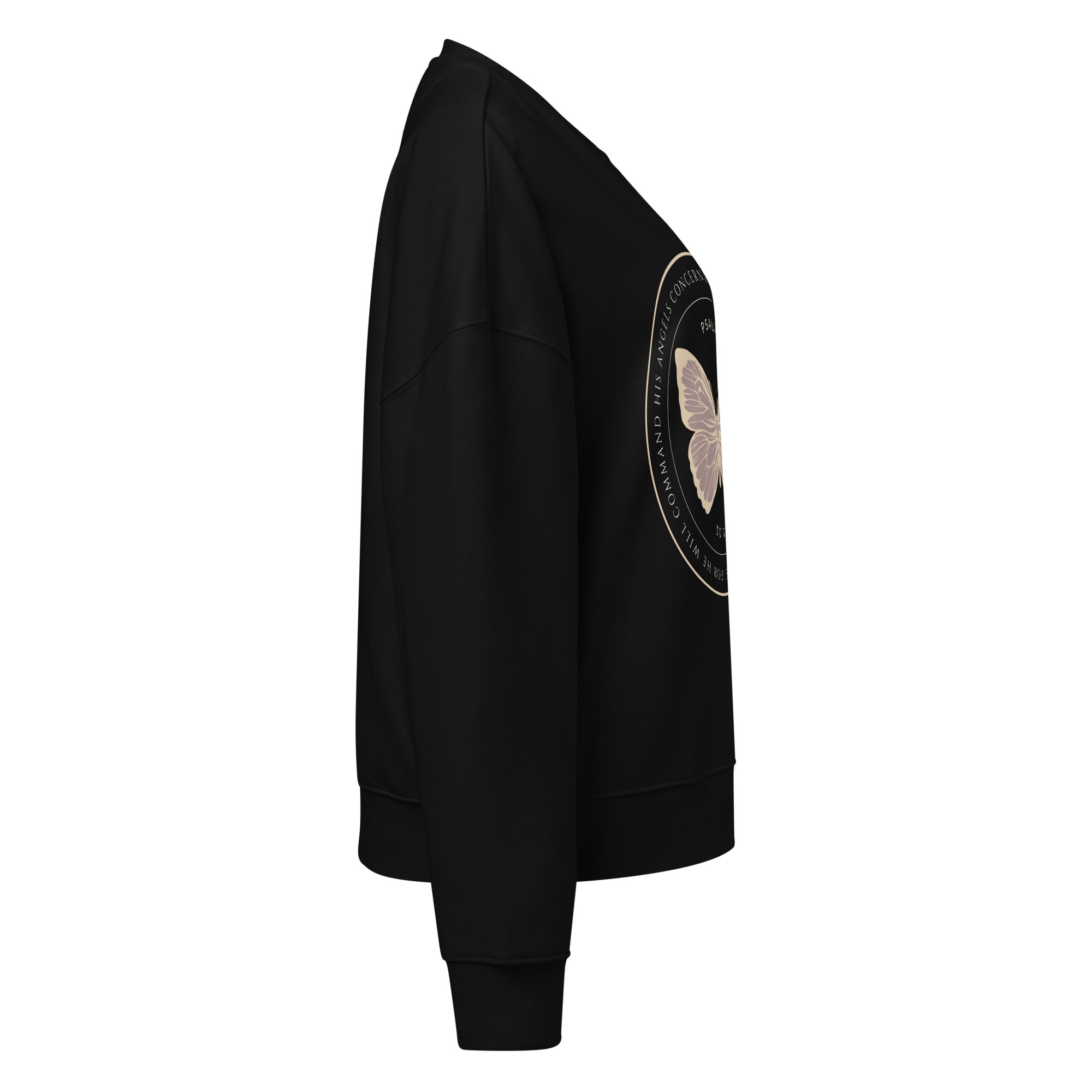 Women's Organic Crewneck Sweatshirt - Psalm 91:11 Bible Verse Print