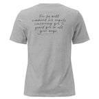 Women's Relaxed Fit T-Shirt - Psalm 91:11 Bible Verse Print Front & Back - Various Colors Christian Faith Tee