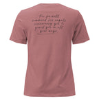 Women's Relaxed Fit T-Shirt - Psalm 91:11 Bible Verse Print Front & Back - Various Colors Christian Faith Tee